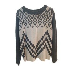 Sabrina Lauren New York Women's Pullover Sweater Size Large Southwest Aztec